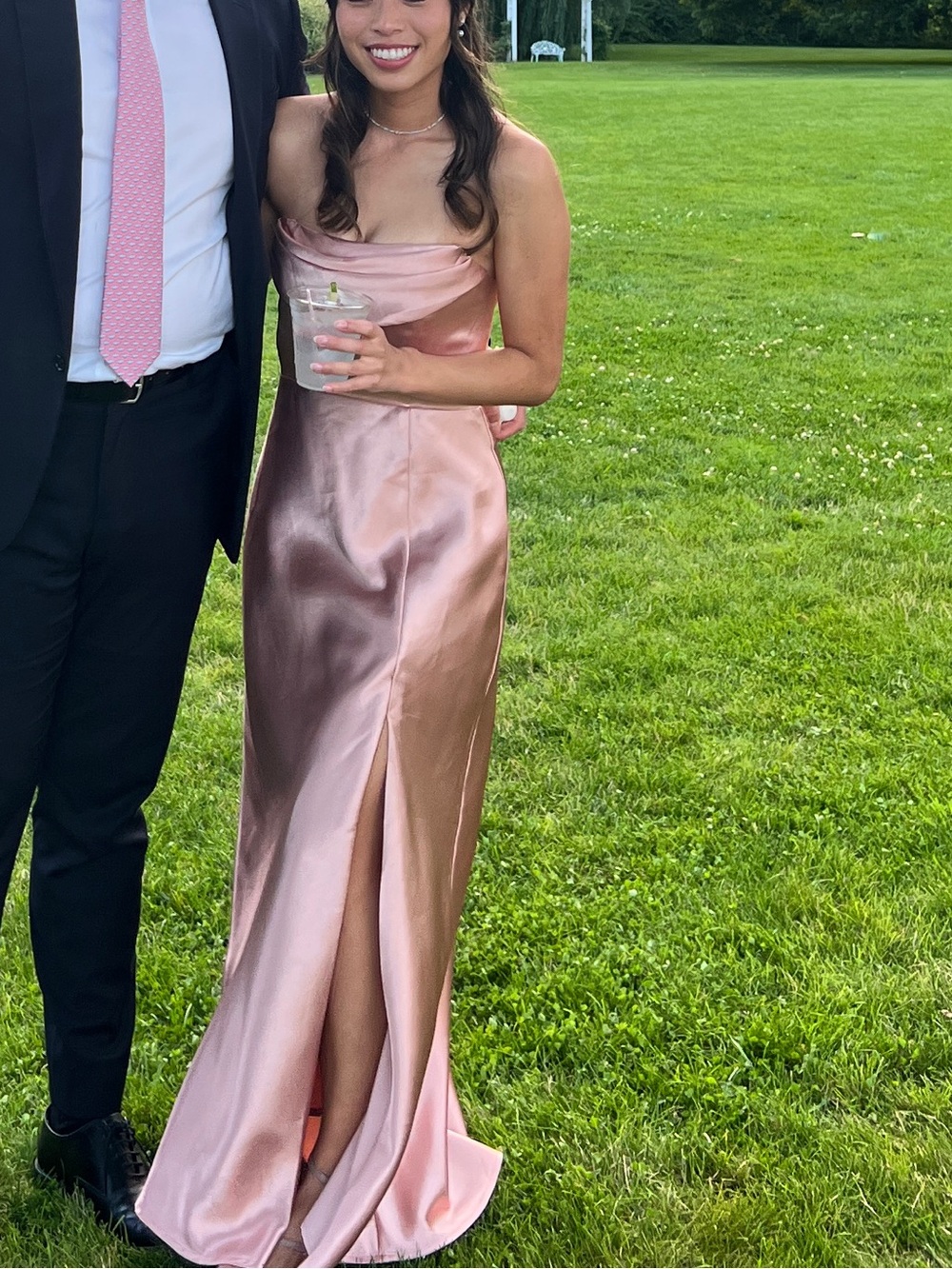 Birdygrey pink strapless dress